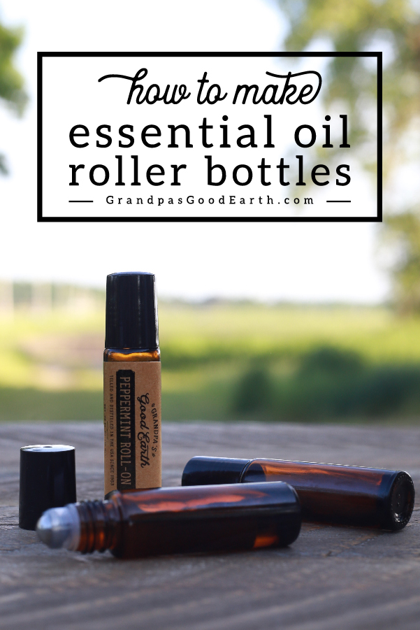 See how easy it is to make peppermint essential oil roller bottles! This makes using your essential oils safe and convenient. GrandpasGoodEarth.com